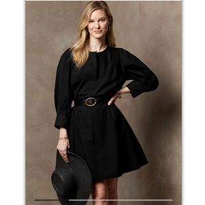 SOLD New With Tags Banana Republic Belted Poplin Dress. Black.